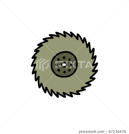 circular saw doodle icon, vector color 67230479