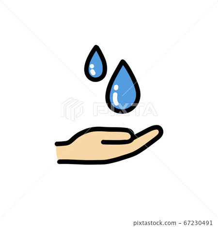 hand washing doodle icon, vector color 67230491