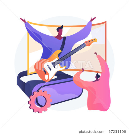 Virtual concert abstract concept vector illustration. 67231106