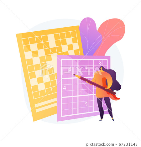Do a crossword and sudoku abstract concept vector illustration. Do a crossword and sudoku abstract concept vector illustration. 67231145