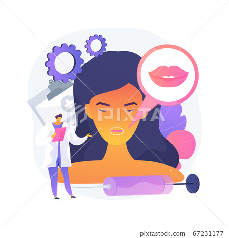 Lip injections abstract concept vector illustration. 67231177