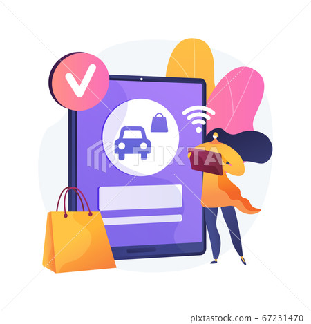 Place your curbside pickup order online abstract concept vector illustration. Place your curbside pickup order online abstract concept vector illustration. 67231470