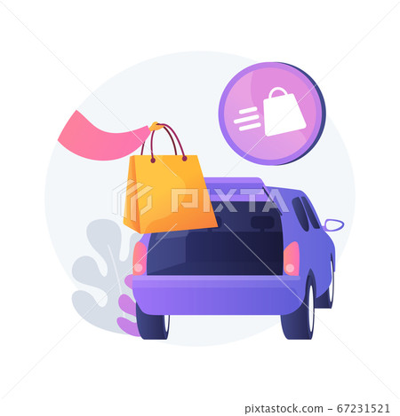 Get supplies without leaving your car abstract concept vector illustration. Get supplies without leaving your car abstract concept vector illustration. 67231521