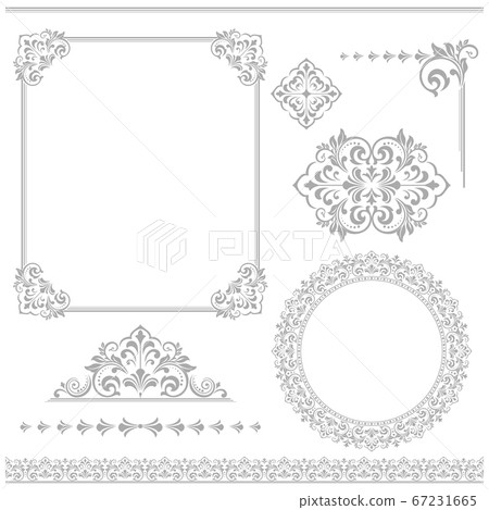 Vintage Set. Floral elements for design monograms, Vintage Set. Floral elements for design monograms, 67231665