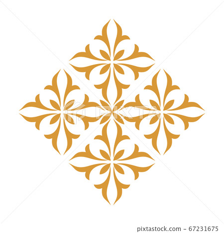 Damask graphic ornament. Floral design element. Damask graphic ornament. Floral design element. 67231675