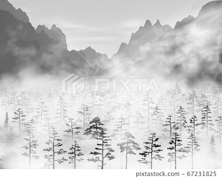 Hight detailed realistic vector pine and fir... - Stock Illustration ...