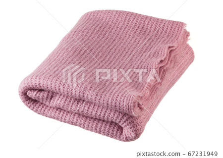 Knitted pink blanket. Knitted pink blanket. 67231949
