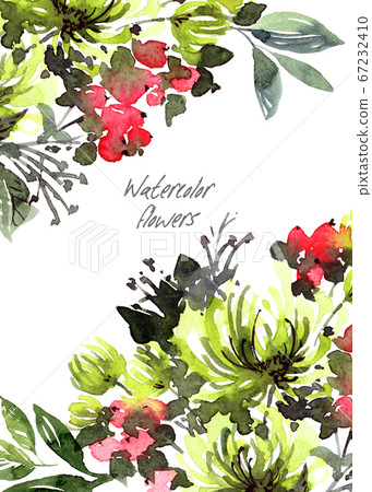 Watercolor floral greeting card 67232410