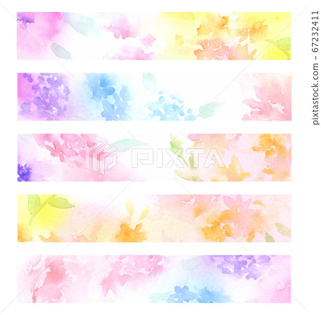 Fantastic watercolor floral band 67232411