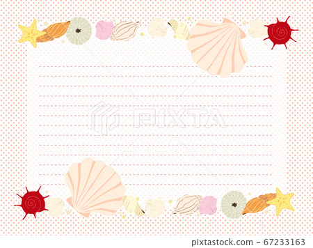 Cute seashell illustration frame 67233163