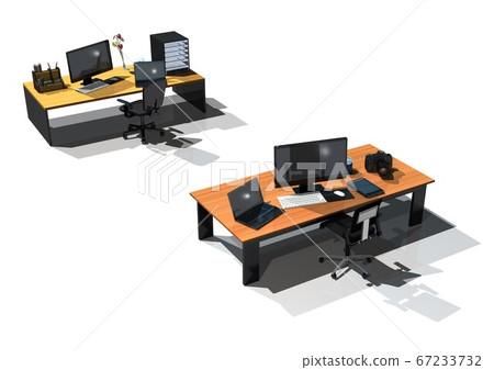 3DCG圖像,例如用於社交距離的辦公光盤 3DCG圖像,例如用於社交距離的辦公光盤 67233732