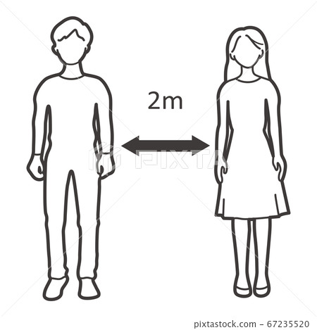 Person Keeping Distance Using A Ruler Illustration of a person keeping a distance - Stock Illustration ...