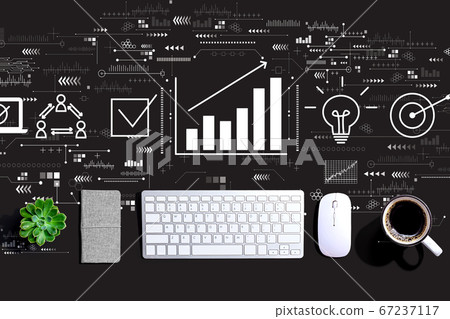 Marketing concept with a computer keyboard 67237117