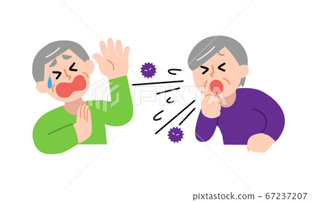 Senior women who cough and senior men who dislike it (simple color) Senior women who cough and senior men who dislike it (simple color) 67237207
