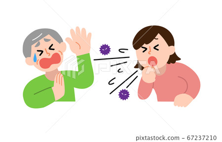 A coughing woman and a disliked senior man (simple color) A coughing woman and a disliked senior man (simple color) 67237210
