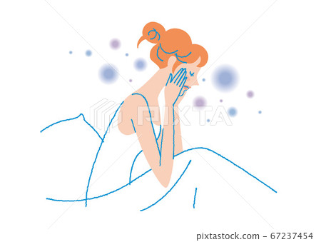 Sleepless sleep disorder female illustration Sleepless sleep disorder female illustration 67237454