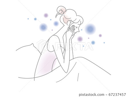 失眠的睡眠障礙女性插畫 67237457