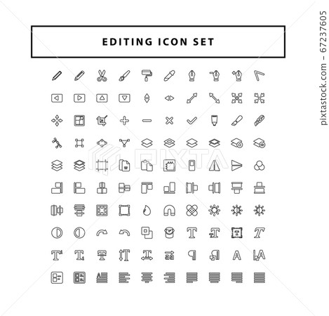 vector of collection editing tool software icons 67237605