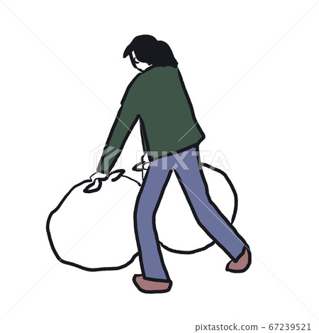 A woman who throws away garbage 67239521