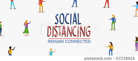 Social distancing banner for people connection Social distancing banner for people connection 67239928