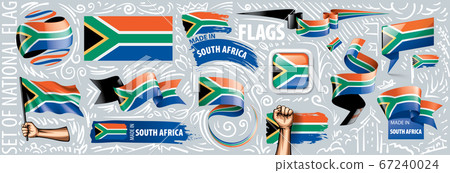 south africa flag, vector illustration on a white background south africa flag, vector illustration on a white background 67240024
