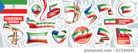 Vector set of the national flag of Equatorial Guinea in various creative designs 67240045