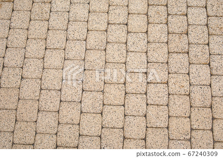 Yellow cobblestone, Urban environment, sidewalk and driveway 67240309