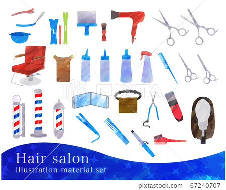 美髮沙龍插圖素材集/模擬風格 67240707