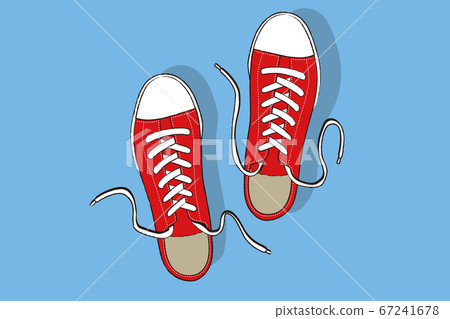 Illustration of casual red sneakers Illustration of casual red sneakers 67241678