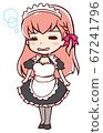 An anime-style maid who takes a nap 67241796