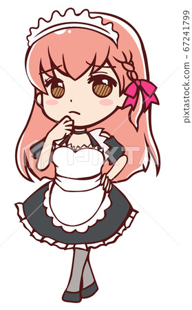 An anime-style maid who seems to be in trouble An anime-style maid who seems to be in trouble 67241799