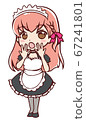 A surprised anime-style maid 67241801