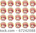 Maid's facial expression icon set circle background 67242088