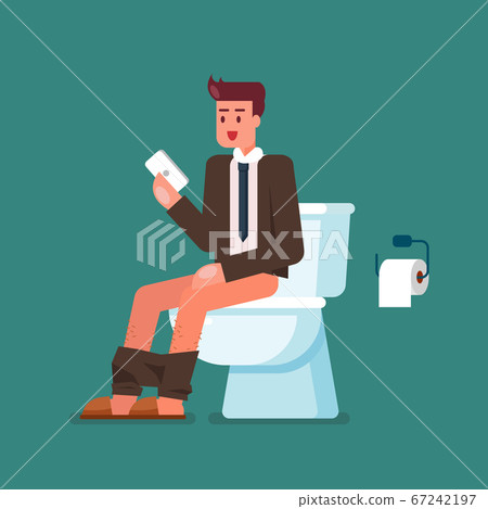 Businessman using smartphone when sitting on 67242197