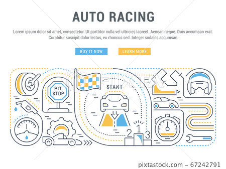 Vector Banner of the Auto Racing. Vector Banner of the Auto Racing. 67242791