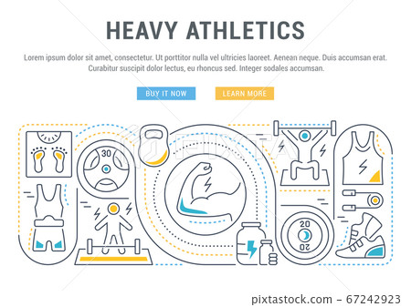 Vector Banner of the Heavy Athletics. Vector Banner of the Heavy Athletics. 67242923
