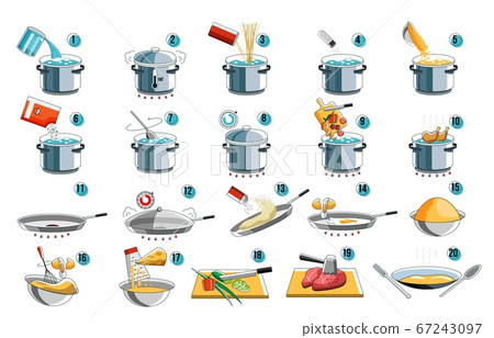 Cook icon guide for food menu design with kithcen 67243097