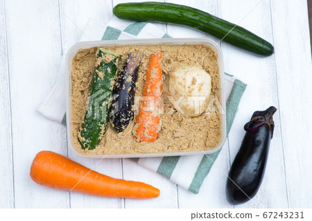 Rice bran pickles and summer vegetables Rice bran pickles and summer vegetables 67243231