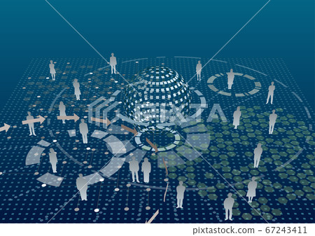 Future lifestyle network Global social distance vector illustration 67243411