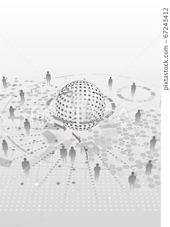 未來的生活方式網絡全球社交距離矢量圖 67243412