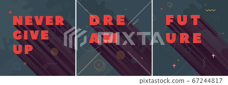 Modern abstract vector banner SET. Flat geometric Modern abstract vector banner SET. Flat geometric 67244817
