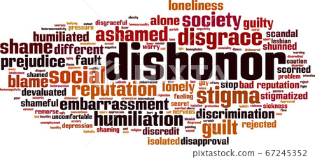 Dishonor word cloud Dishonor word cloud 67245352
