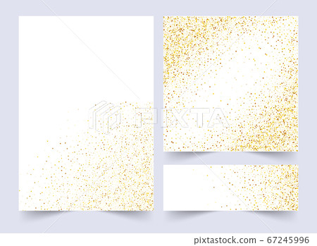Set of white and gold banners, Greeting card or flyers design. Vector illustration. Happy New Year and Christmas posters invitation template. 67245996