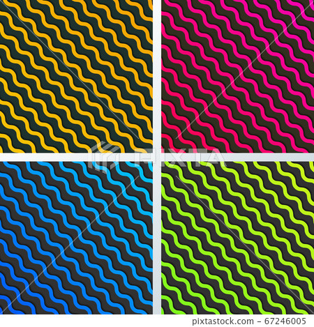 Set of abstract yellow, blue, pink and green 67246005