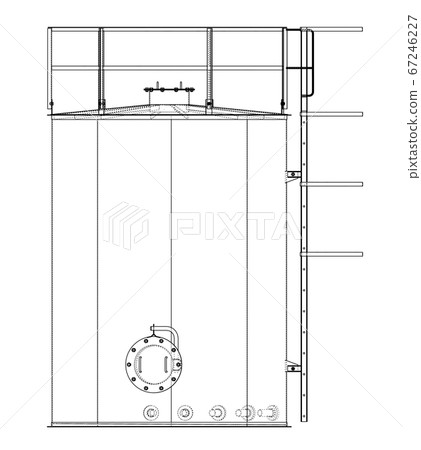 Oil tank outline. 3D illustration Oil tank outline. 3D illustration 67246227