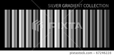 Silver metallic gradient, chrome, metal foil texture template Vector 67246228