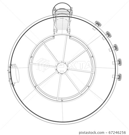 Oil tank outline. 3D illustration Oil tank outline. 3D illustration 67246256