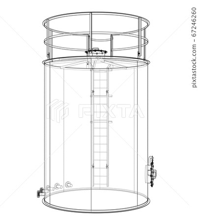 Oil tank outline. 3D illustration Oil tank outline. 3D illustration 67246260