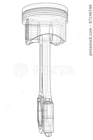 Sketch of piston. 3D illustration Sketch of piston. 3D illustration 67246598