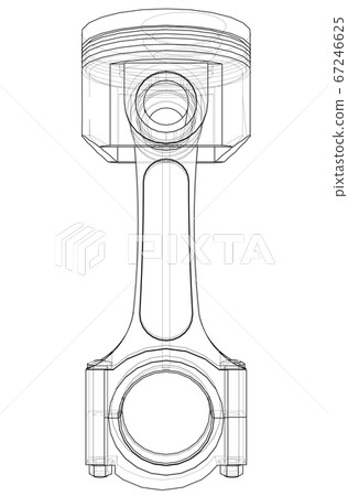 Sketch of piston. 3D illustration Sketch of piston. 3D illustration 67246625